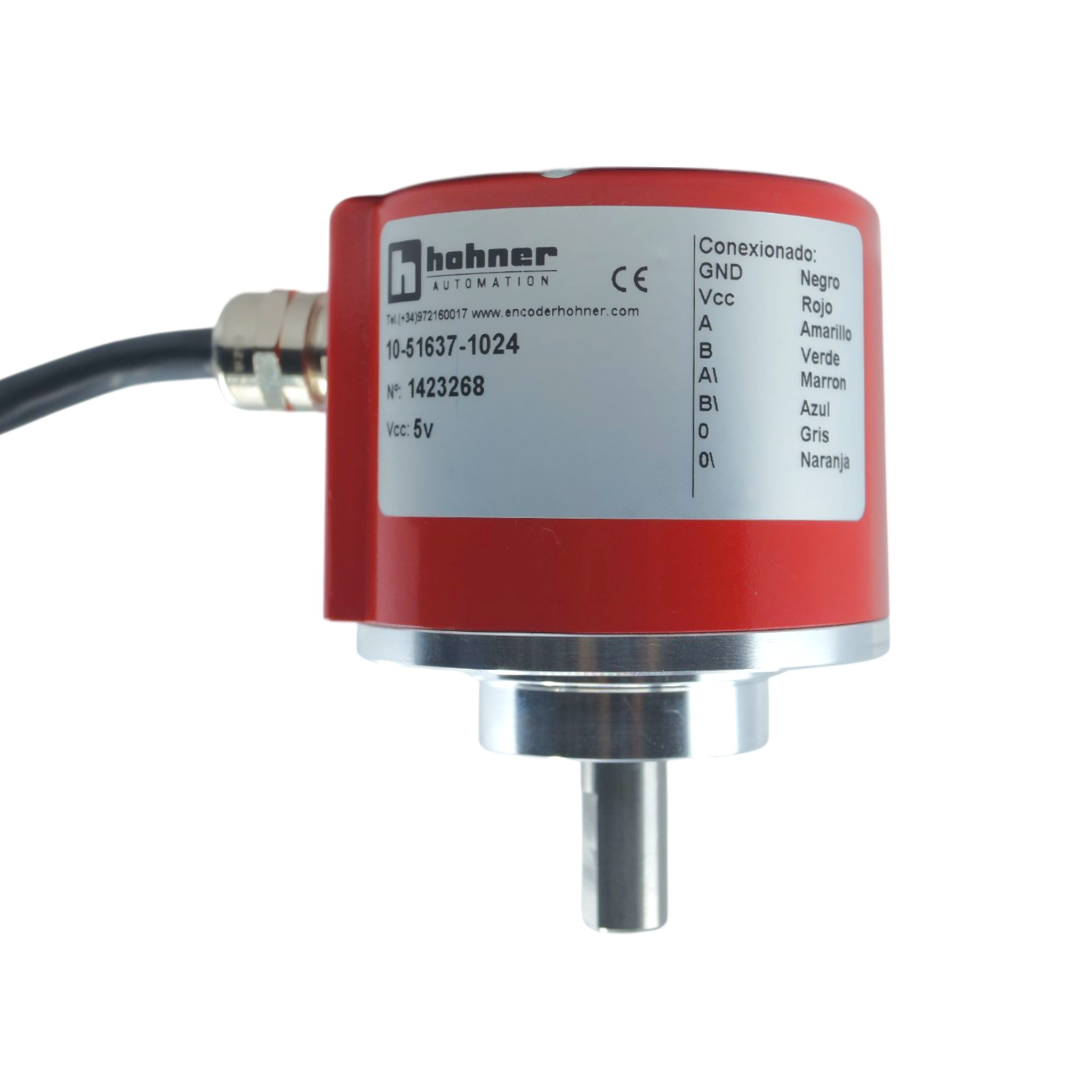 10516371024 - Hohner - Encoder Incremental con diametro exterior de 50mm de 1024ppr