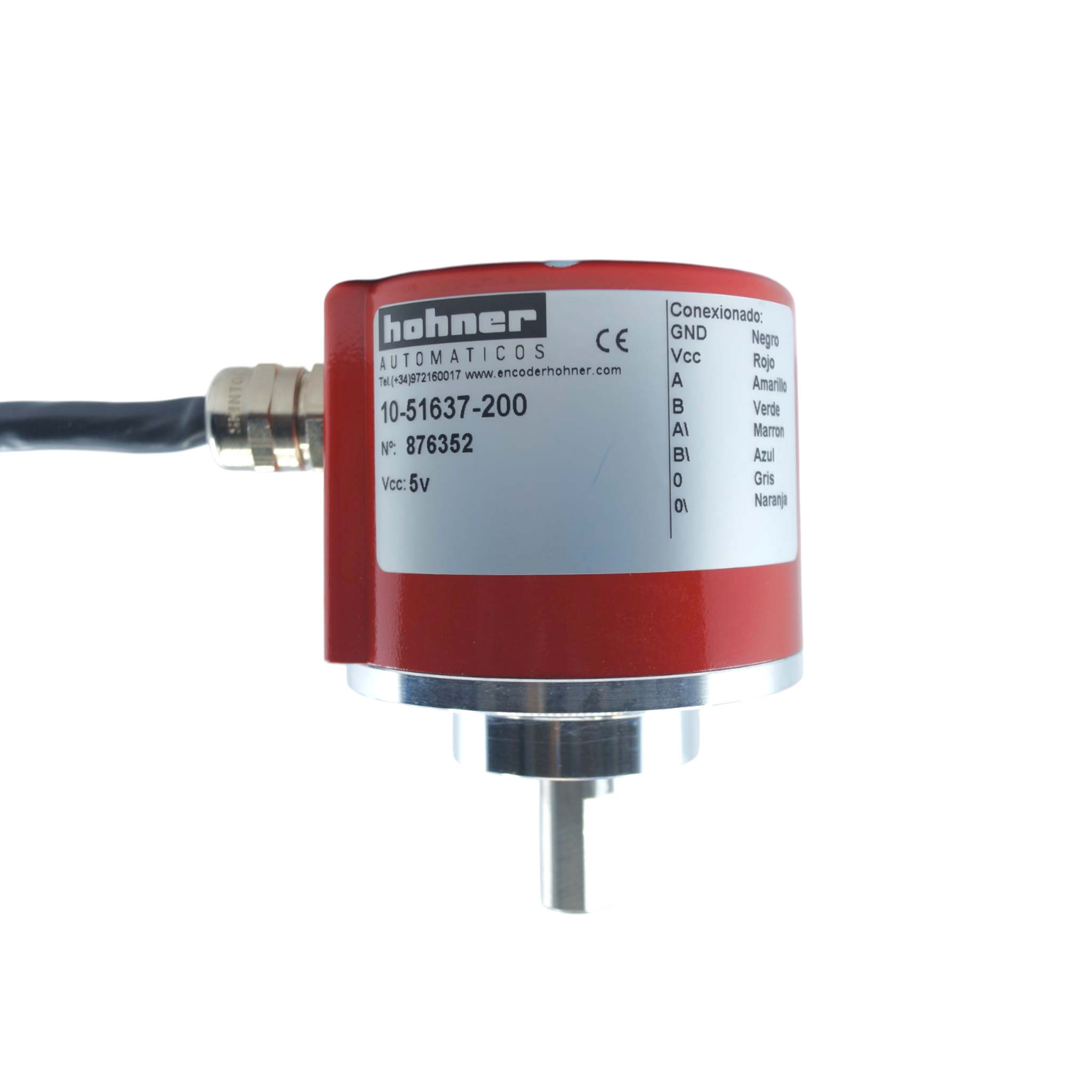 1051637200 - Hohner - Encoder Incremental con diametro exterior de 50mm de 200ppr