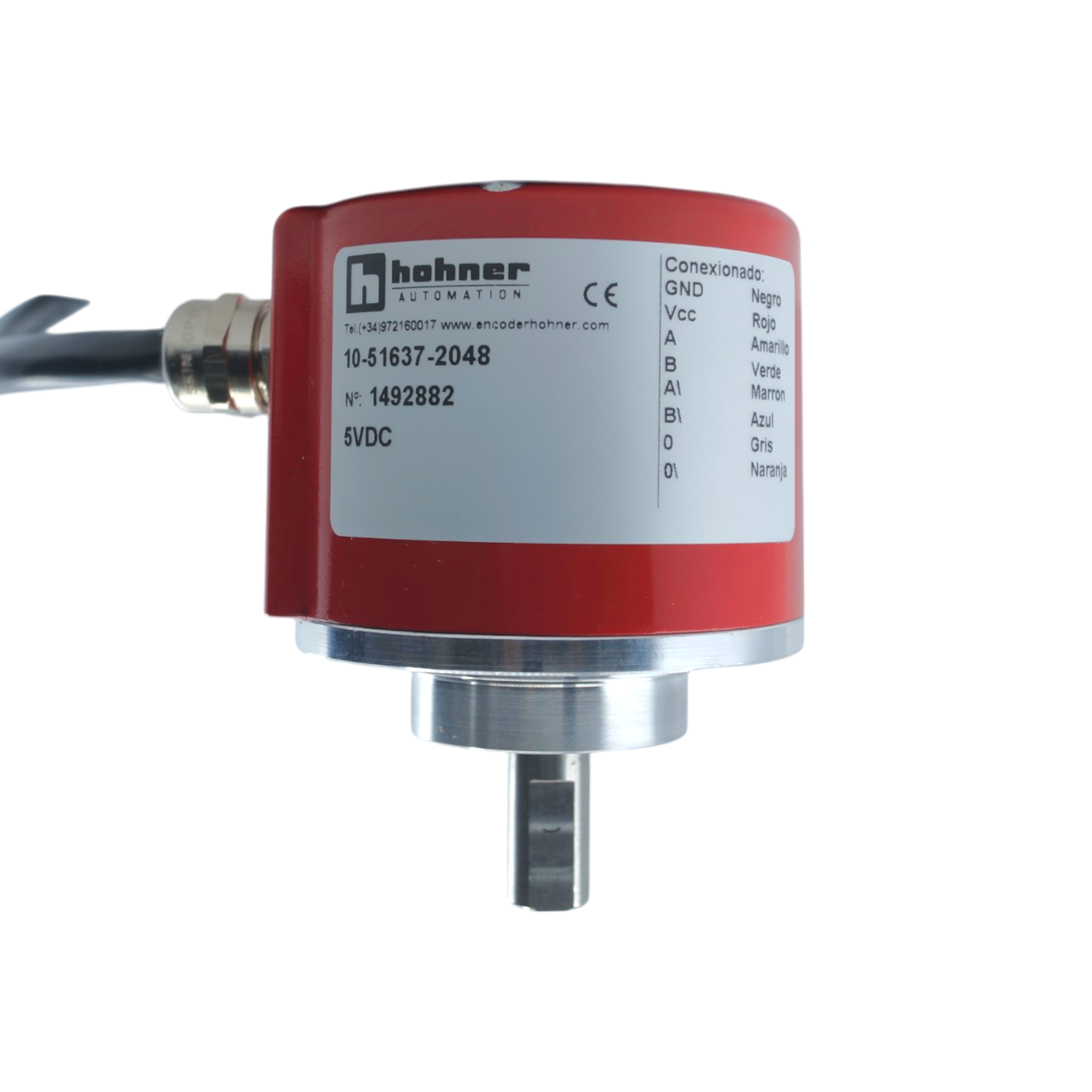 10516372048 - Hohner - Encoder Incremental con diametro exterior de 50mm de 2048ppr