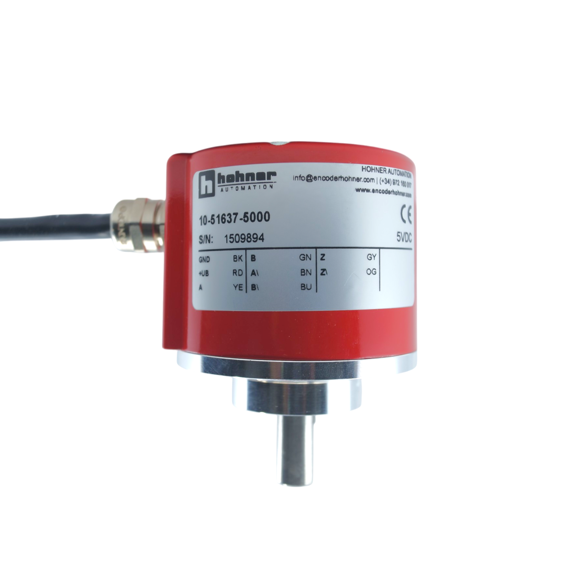 10516375000 - Hohner - Encoder Incremental con diametro exterior de 50mm de 5000ppr