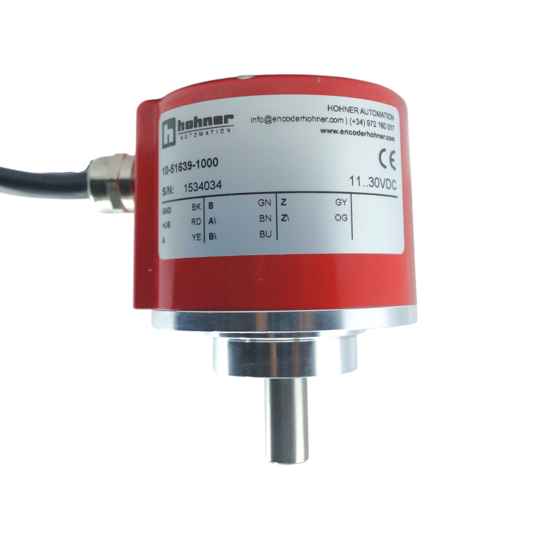 10516391000 - Hohner - Encoder Incremental con diametro exterior de 50mm de 1000ppr