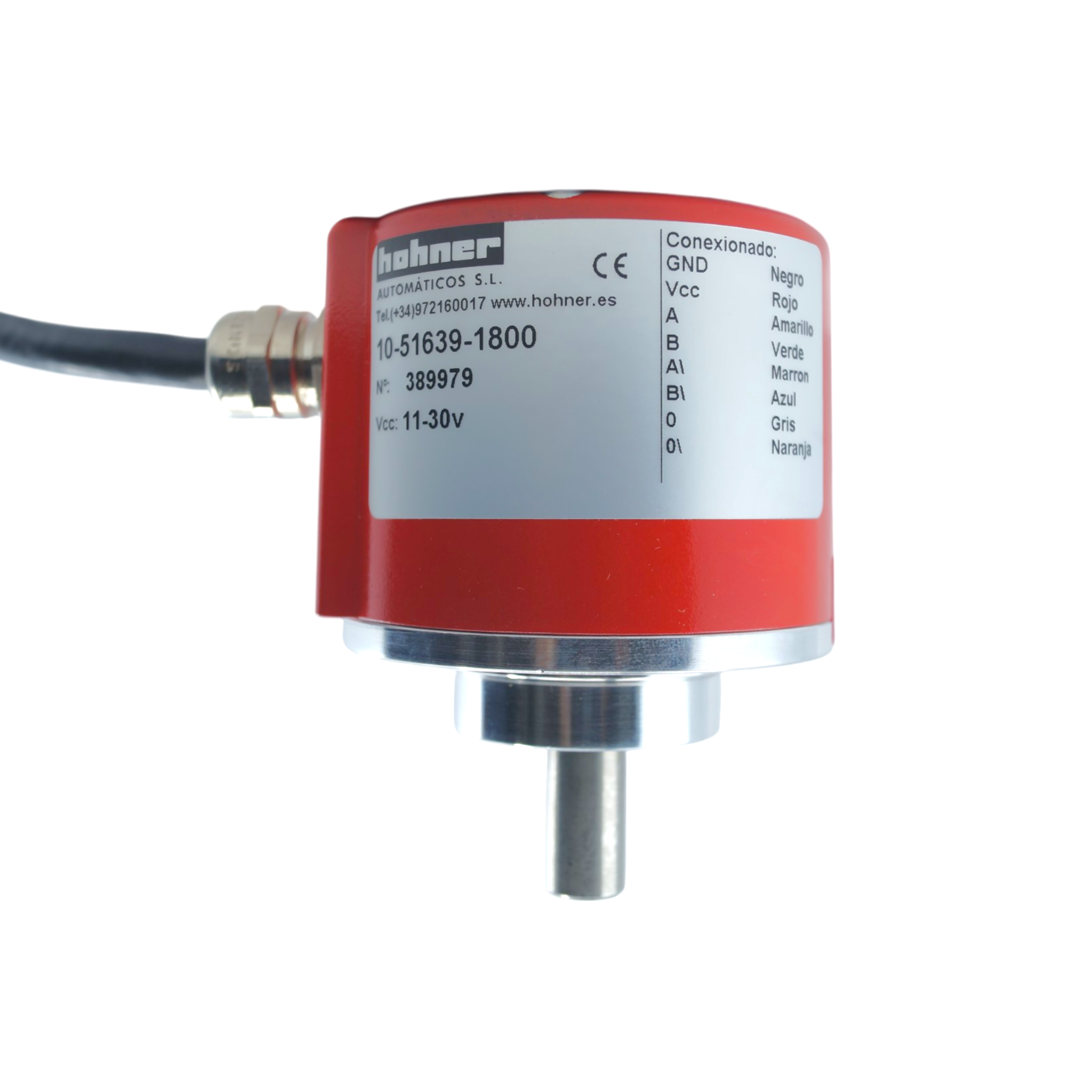 10516391800 - Hohner - Encoder Incremental con diametro exterior de 50mm de 1800ppr