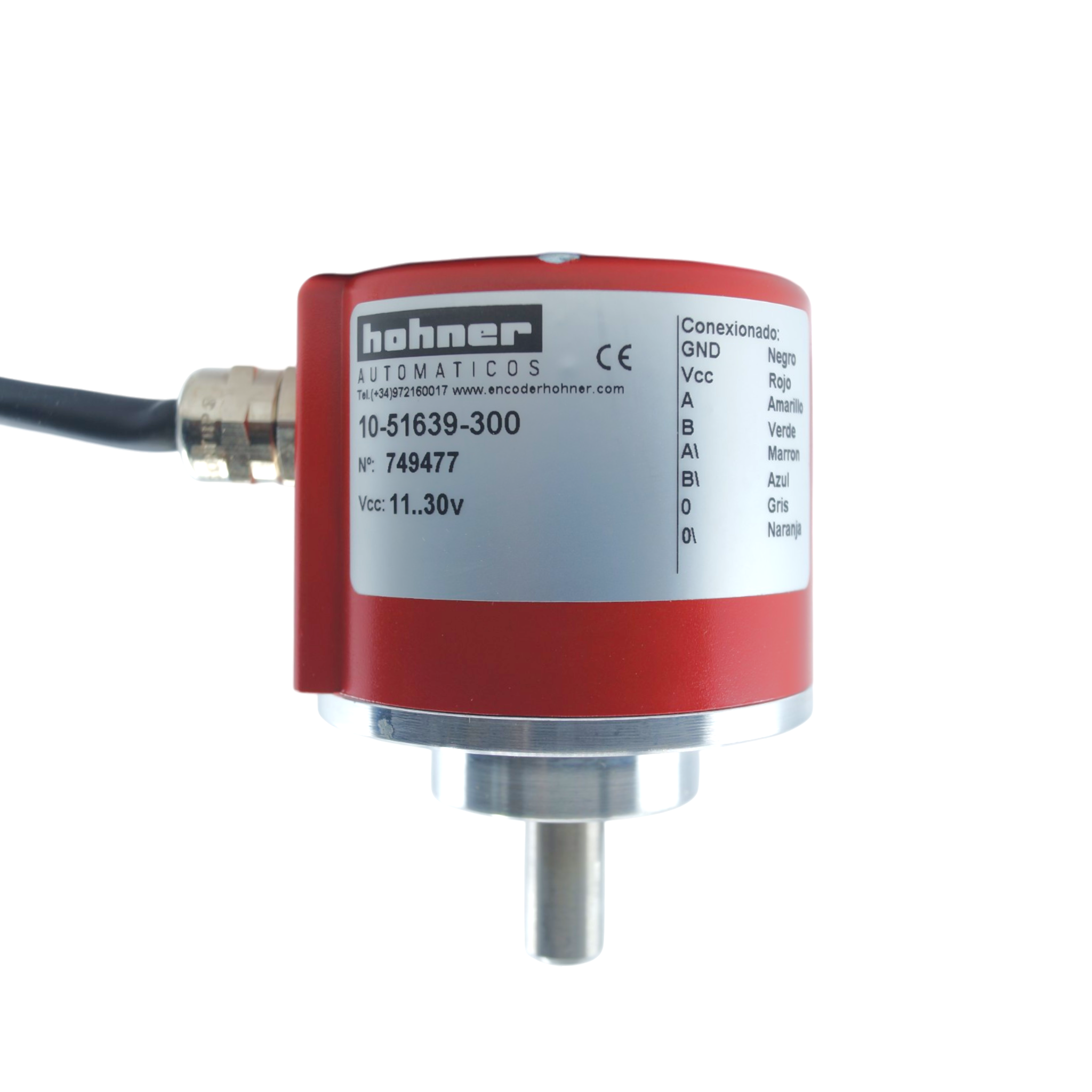 1051639300 - Hohner - Encoder Incremental con diametro exterior de 50mm de 300ppr