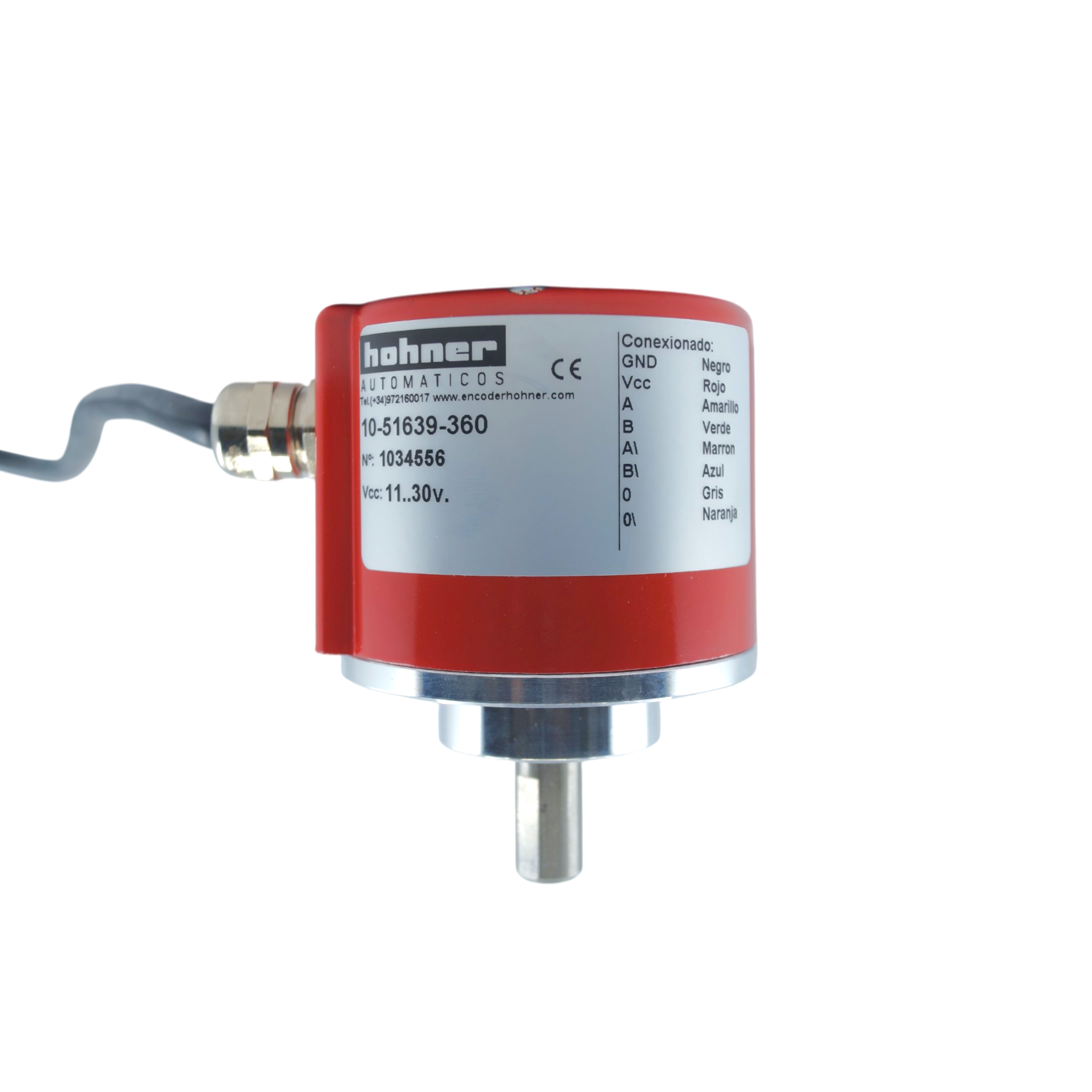 1051639360 - Hohner - Encoder Incremental con diametro exterior de 50mm de 360ppr