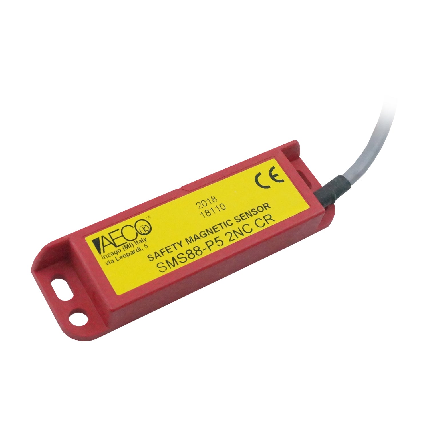 SMS88-P5 2NC CR - Aeco - Sensor Magnético de seguridad derecho 25x88x13mm salida 2NC conmutación 24vca/cd