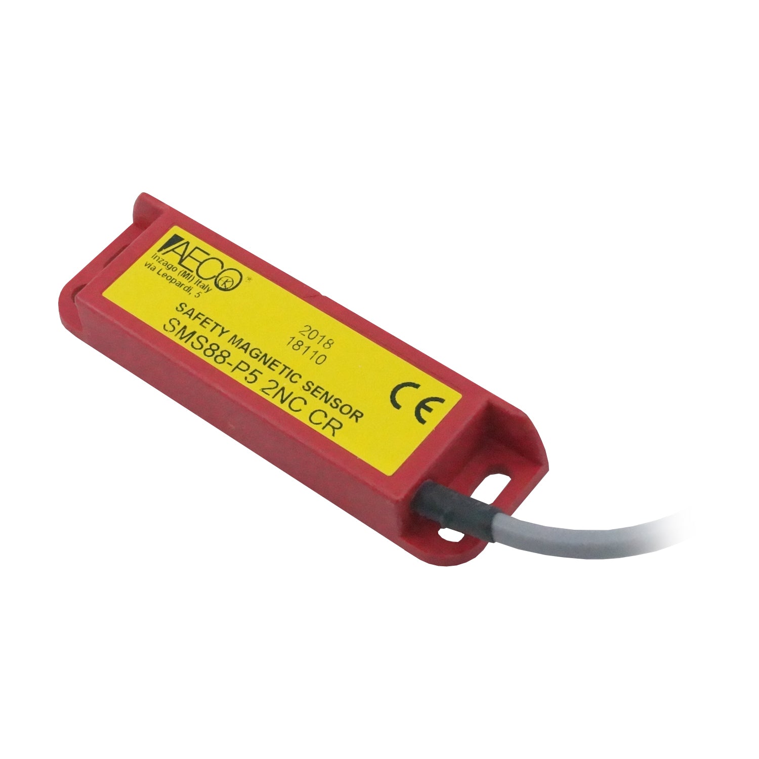 SMS88-P5 2NC CR - Aeco - Sensor Magnético de seguridad derecho 25x88x13mm salida 2NC conmutación 24vca/cd