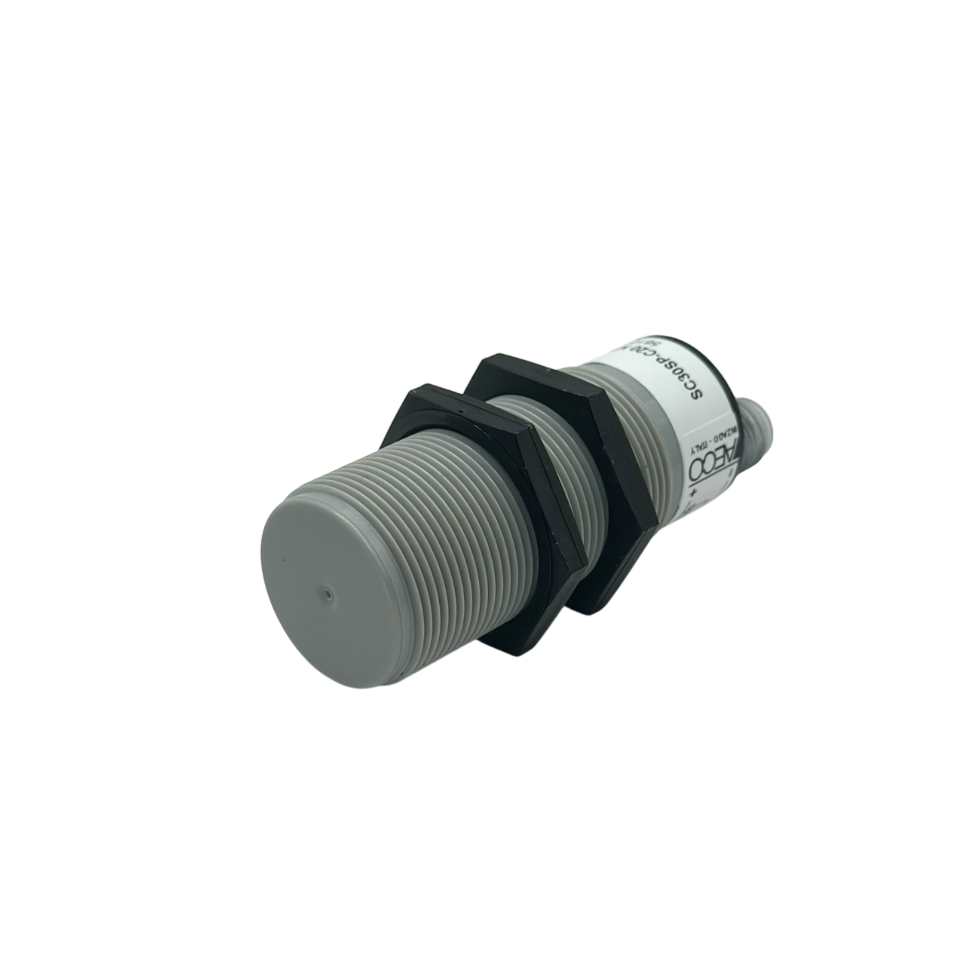 SC30SP-C20 NPN NO+NC H - Aeco - Sensor de plastico capacitivo de 30mm salida NPN NO+NC en vcd conector M12