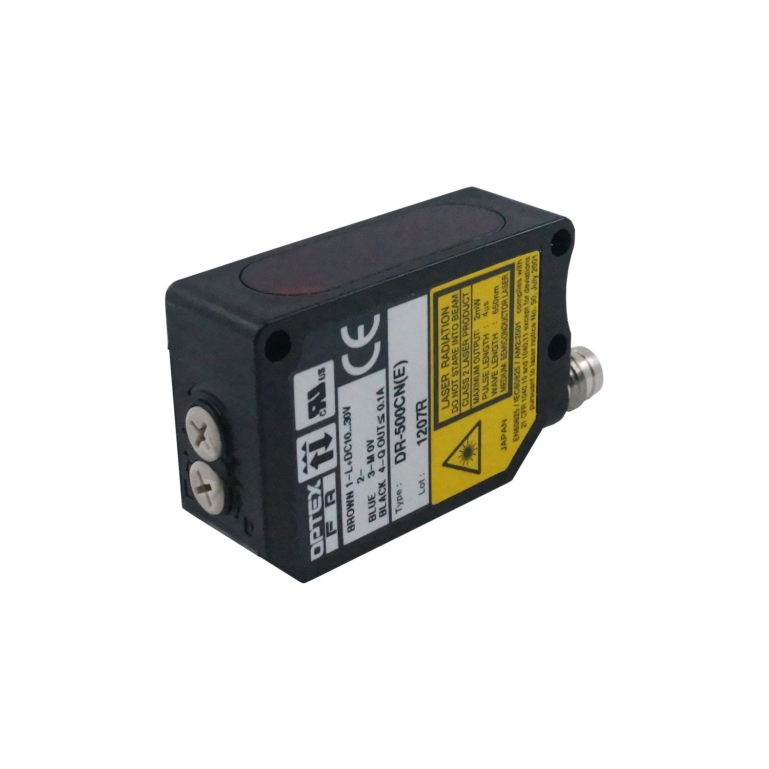 DR-500CN - Optex - Fotocelda reflectiva laser de 30X44X15mm salida NPN L.O D.O en vcd conector M8