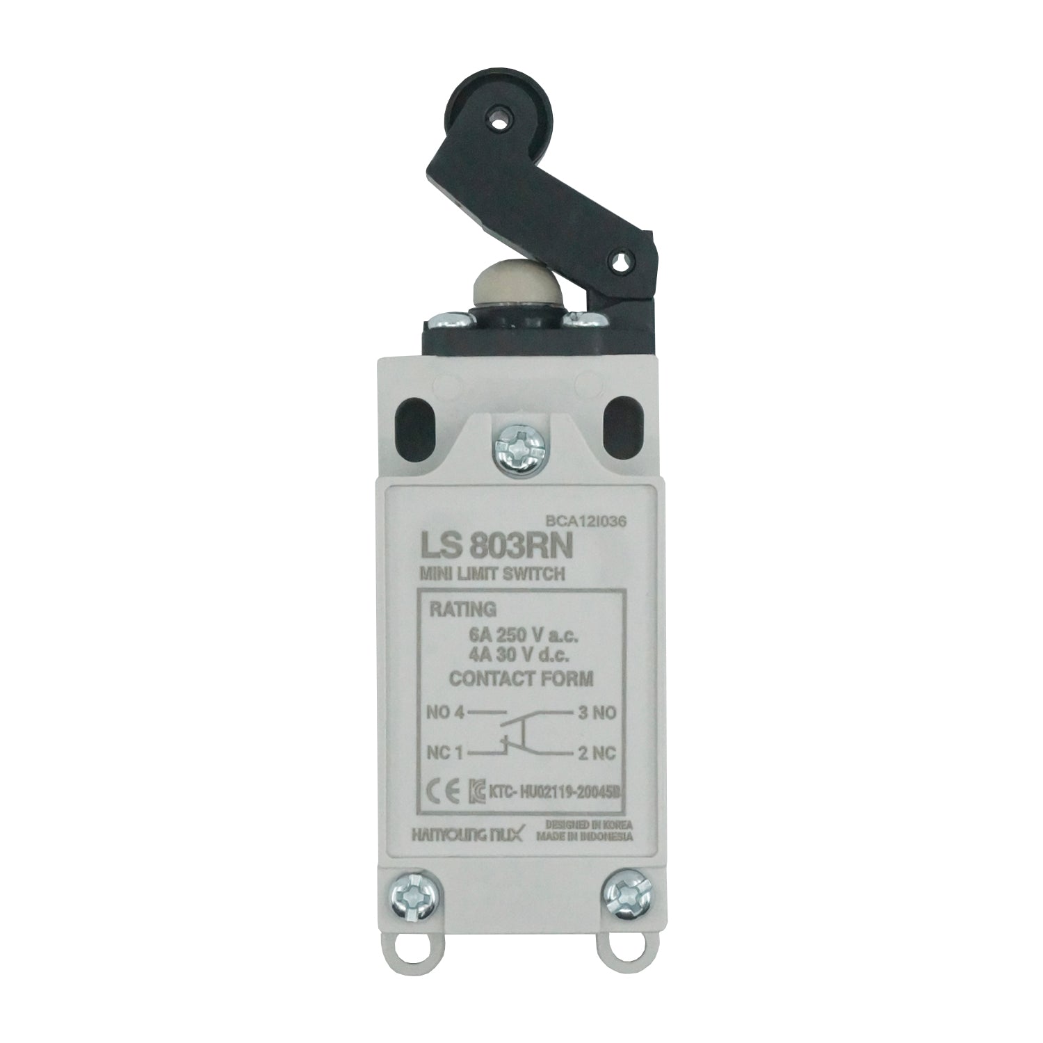 HY-LS803RN- Hanyoung - Mini limit Switch plastico con botón y rodillo